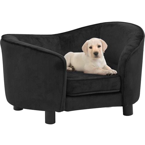 SOFA za pse crna 69 x 49 x 40 cm pli&amp;scaron;ana Slike