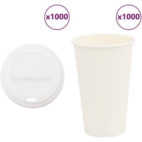  Papirnate &amp;scaron;alice za kavu s poklopcima 1000 kom 16 oz 400 ml Slike