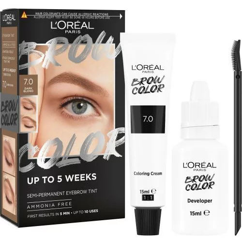 L'Oréal Paris Brow Color Semi-Permanent Eyebrow Tint boja za obrve 1 kom Nijansa 7.0 dark blond