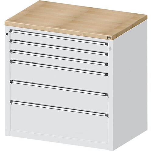 ANKE omarica za pult za izdajo materiala in orodja, 3 predali 90 mm, 2 predala 180 mm, 1 predal 270 mm, siva Slike