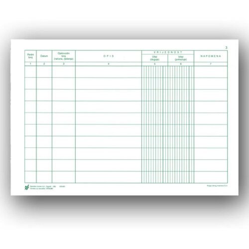 NARODNE NOVINE-UT II-261 KNJIGA SITNOG INVENTARA; Knjiga 100 stranica, 29,7 x 21 cm Slike