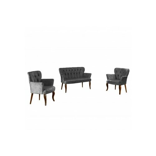 Atelier Del Sofa sofa i dve fotelje paris walnut wooden grey Slike