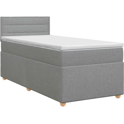  Boxspring krevet s madracem Svjetlosiva 100 x 200 cm Tkanina - Svjetlosiva 100 x 200 cm Dizajn linija Slike