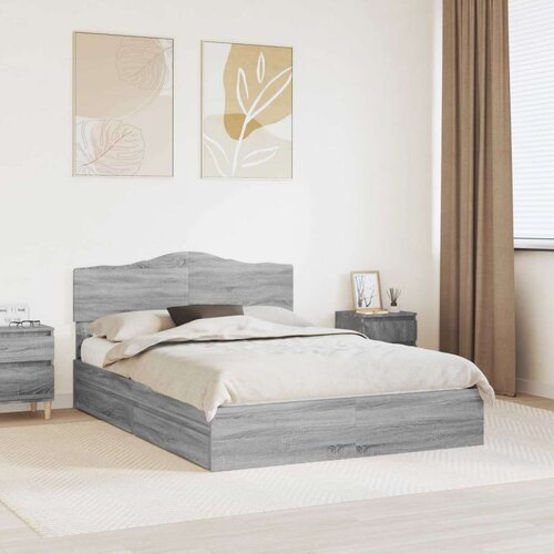  Krevet s od storage Siva Sonoma 140 x 200 cm Konstruirano drvo Cene