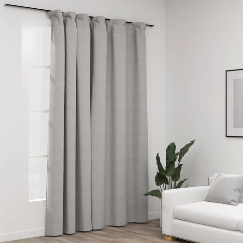 vidaXL Zatemnitvena zavesa z obešali videz platna siva 290x245 cm Cene