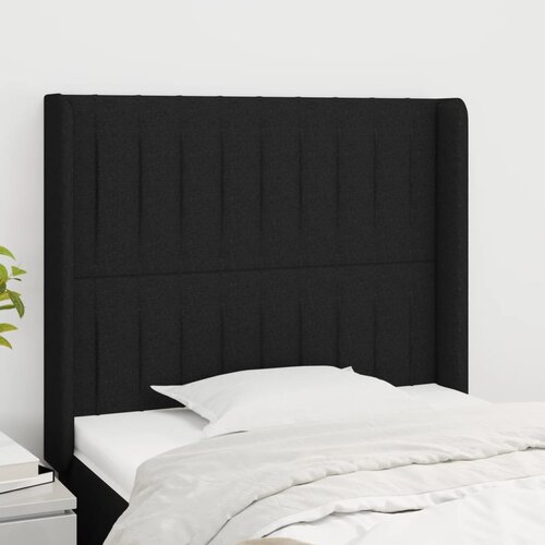  Uzglavlje s u&scaron;ima crno 83x16x118/128 cm od tkanine Cijene