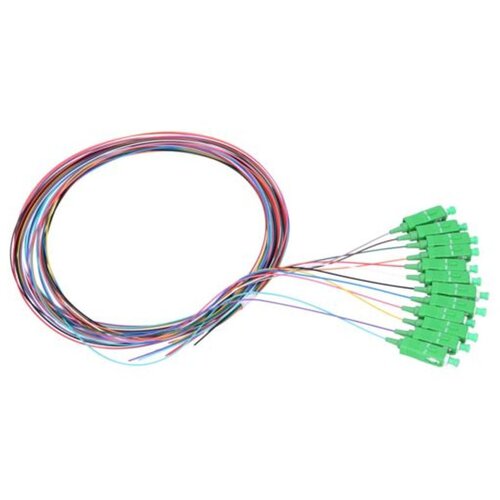  NFO Fiber optic pigtail SC APC, SM, G.657A1, 12 colors, LSZH, 1m Slike