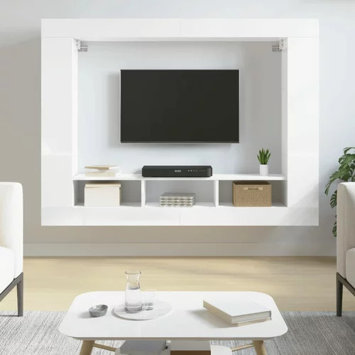 TV ormarić sjajni bijeli 152 x 22 x 113 cm konstruirano drvo