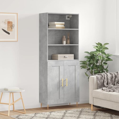  The Living Store Visoka komoda betonsko siva 69,5x34x180 cm inženirski les - Visoka Omarica, (21500260) Cene