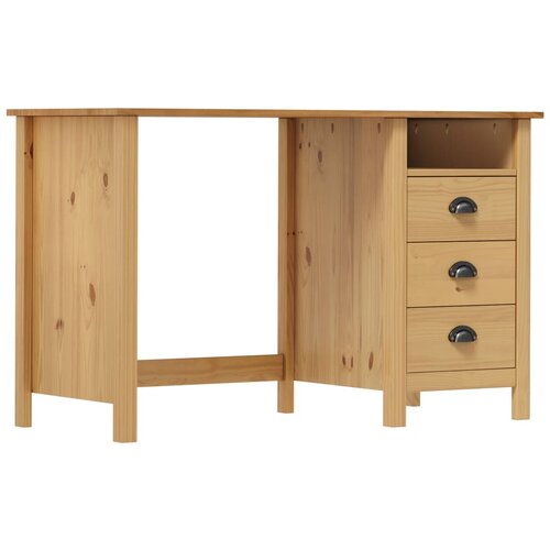 Furnova Pisalna miza Hill s 3 predali 120x50x74 cm trdna borovina, (21925291) Cene