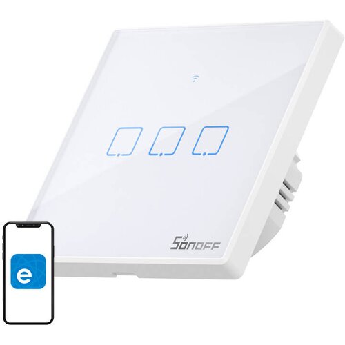 SONOFF WIFI STIKALO ZA LUČ 3-KANALNO NA DOTIK Z RF 433 ZA PAMETNE SISTEME, (5000412808) Cene
