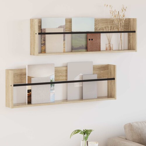  Polica za časopise Zidne 2 pcs Sonoma hrast 100 x 12 x 30 cm Cene