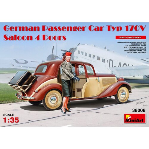 Miniart Nemško osebno vozilo (Mercedez) tipa 170V limuzina s 4 vrati, (21287367) Cene
