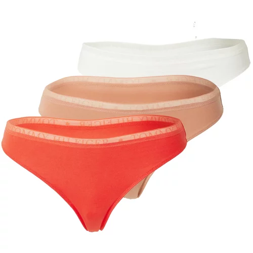 Tommy Hilfiger Underwear Tanga gaćice koraljna / prljavo roza / bijela