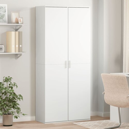 vidaXL Visoka omara bela 80x35x180 cm inženirski les Cene
