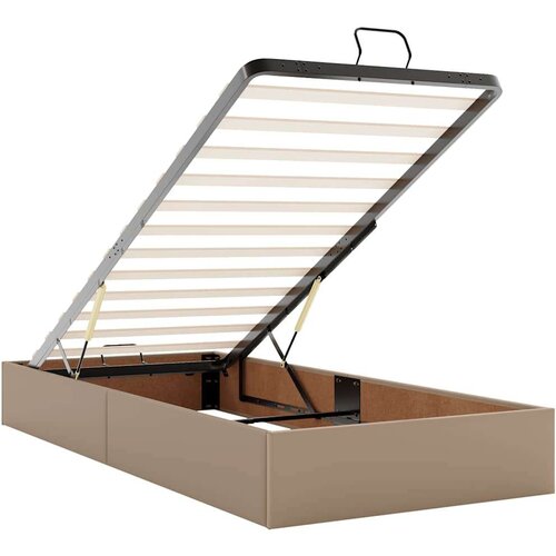 VidaXL okvir kreveta s madracem cappuccina 90x200cm umjetna koža Slike