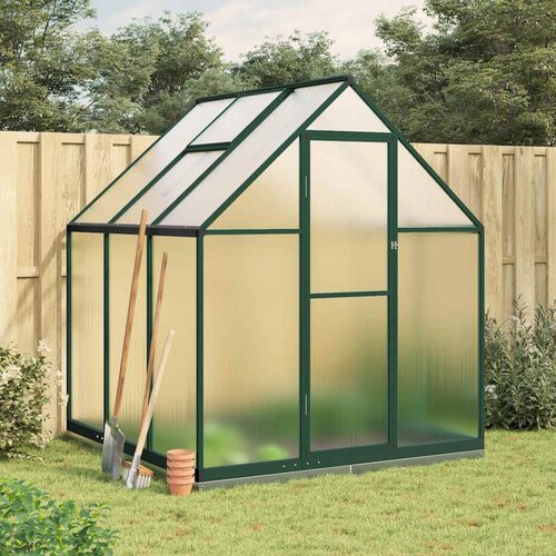 Furnova Rastlinjak z okvirjem zelen 169x169x202 cm aluminij, (21948418) Slike