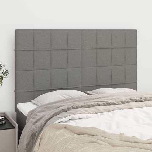  Posteljno vzglavje 4 kosa temno siv 72x5x78/88 cm blago, (20792998) Slike