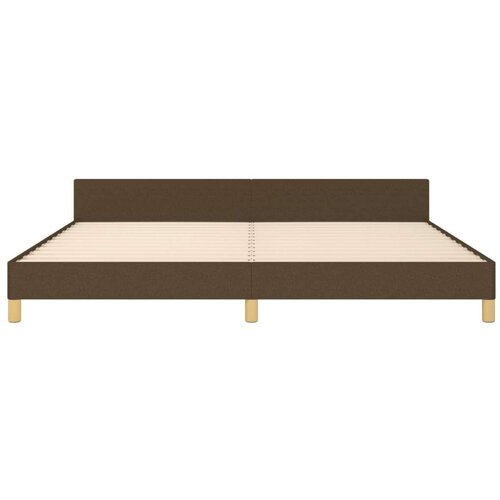  Okvir za krevet s uzglavljem tamnosmeđi 200x200 cm od tkanine Slike