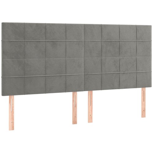  LED uzglavlje svjetlosivo 200x5x118/128 cm bar&amp;scaron;unasto Slike
