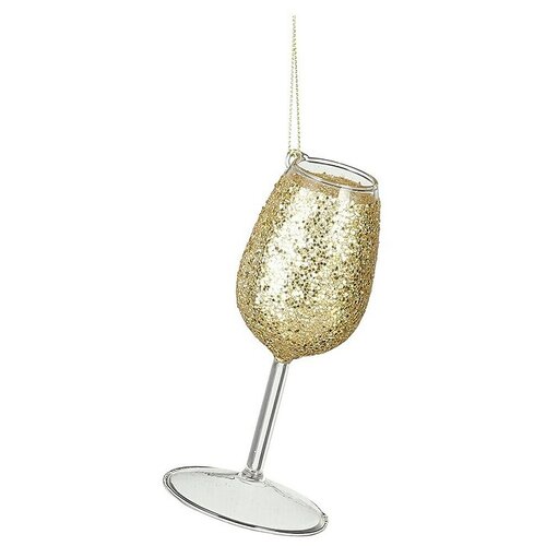  ukrasi za božićno drvce (ø x v: 4,5 x 12 cm, čaša šampanjca, zlatna, staklo, 1 kom.) Cijene