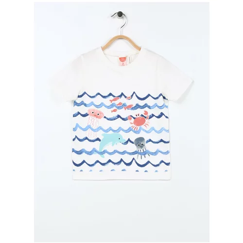 Koton Printed Ecru Baby T-shirt 3smb10014tk