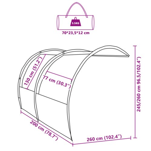 vidaXL Vodootporni šator 260 x 200 x 260 cm Cijene