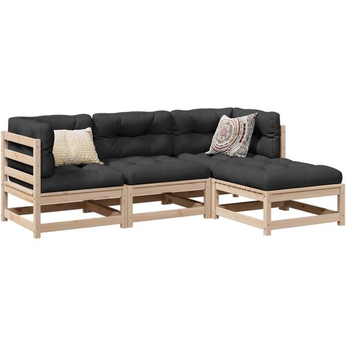 VidaXL 4-dijelni set vrtnih sofa od masivne borovine Slike
