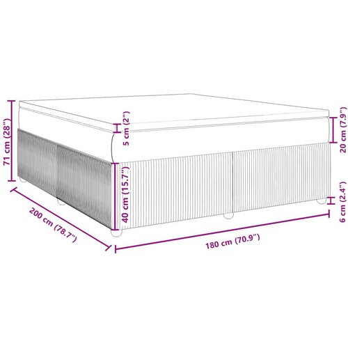  Krevet s oprugama i madracem svjetlosivi 180x200 cm bar&amp;scaron;unasti Slike