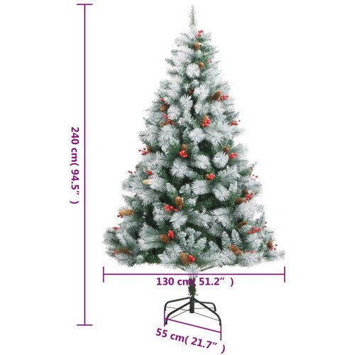  Umjetno božićno drvce sa &amp;scaron;arkama, &amp;scaron;i&amp;scaron;kama i bobicama 240 cm Slike