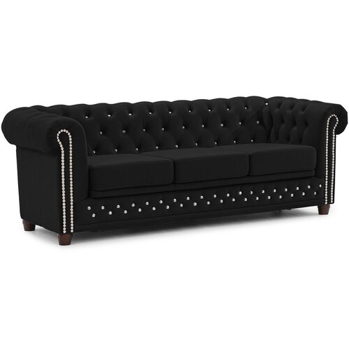 Ropez Crna bar&scaron;unasti sklopiva sofa 203 cm York Blik &ndash; Cijene