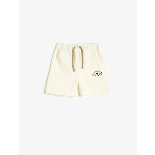 Koton Shorts Linen-Mixed with Tie Waist, Pockets.