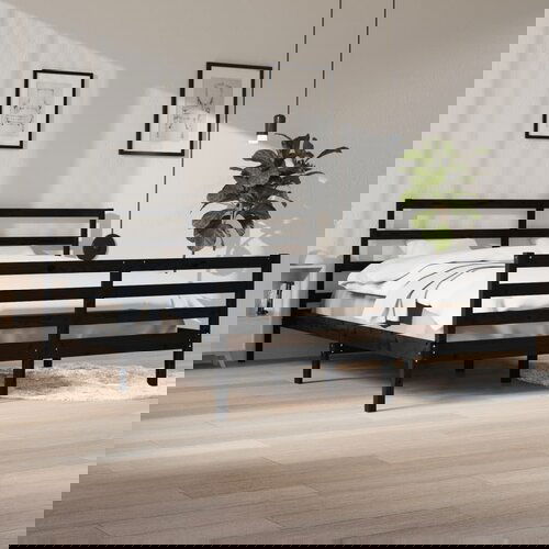 Furnova Posteljni okvir črn iz trdne borovine 200x200 cm, (21934135) Slike