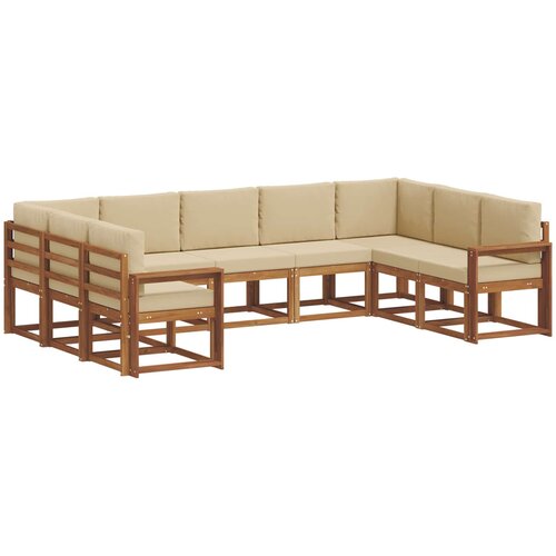  Set vanjskih sofa 9 kom. Prirodna i bež Smeđa 304 x 189,5 x 73 cm Slike