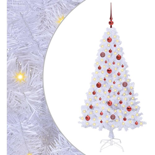  Umjetno božićno drvce Bijela 150 cm PVC i čelik Slike