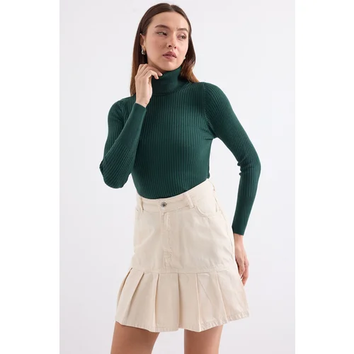 Bigdart 10311 Turtleneck Knit Sweater - Emerald Green