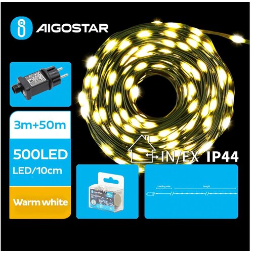 Aigostar LED božićne lampice za spolja&scaron;nju upotrebu 500xLED/8 funkcija 53m IP44 topla bela Cene