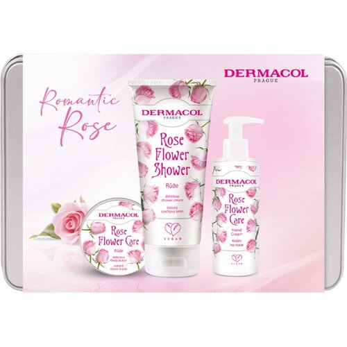 Dermacol Flower Care Rose poklon set metalna kutija Slike