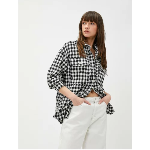 Koton Oversize Lumberjack Shirt with Pockets and Buttons