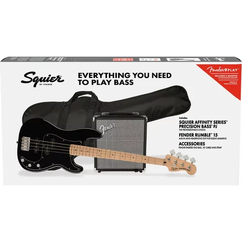 Fender Squier Affinity Series Precision Bass PJ Pack MN Črna
