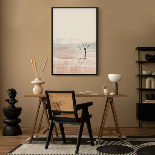  Slika - Watercolor Landscape (1 Part) Vertical 40x60 U crnom drvenom okviru Cene