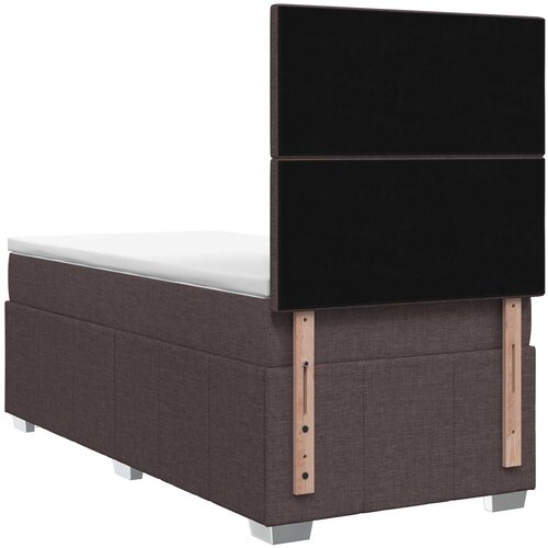  Boxspring krevet s madracem Tamno smeđa 100 x 200 cm Tkanina Slike