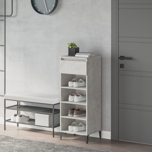  Stalak za cipele boja betona 40x36x105 cm konstruirano drvo Cijene