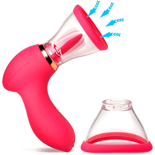 Lickgasm Plump Pleasure Licking & Sucking Clitoral Stimulator Pink Cene