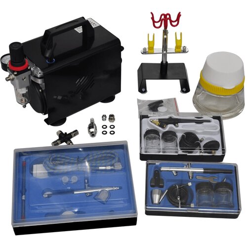 vidaXL Airbrush kompresor komplet s 3 pištolami Cene