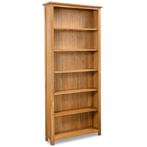 VidaXL Knjižna omara 6-nadstropna 80x22,5x180 cm trdna hrastovina Slike