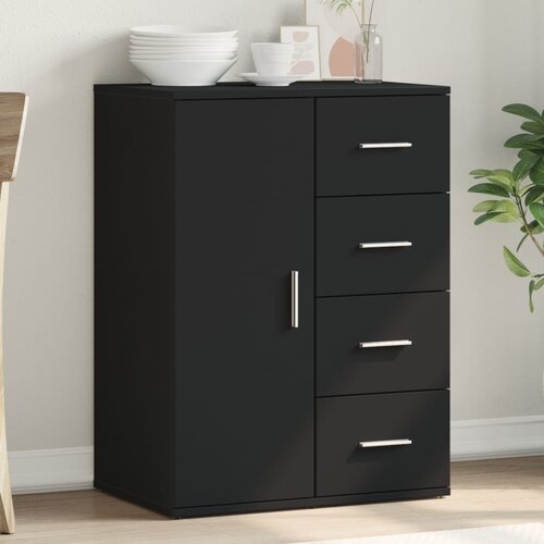 VidaXL Komoda črna 59x39x80 cm inženirski les Slike