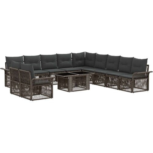  Sjedeća garnitura za vrt 12 kom. i krem bijela poliratan 100 x 55 x 73 cm Slike
