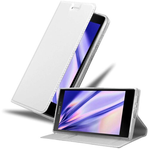 Cadorabo Ohi&scaron;je, združljivo z Sony Xperia L2 v klasično srebrno - Za&scaron;čitni ovitek z magnetnim zapiranjem, stoječo funkcijo in režo za kartice, (20552525) Cene