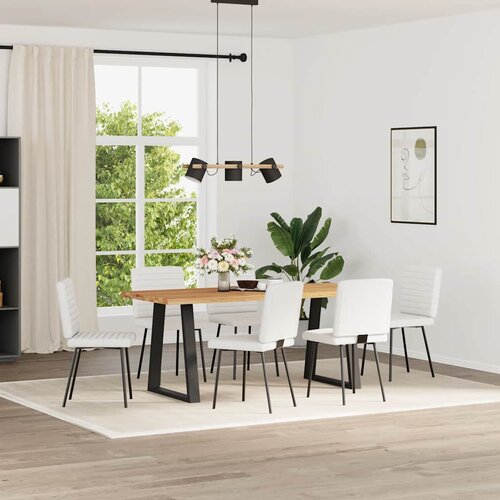Maison Chic Jedilni stoli - Vzorci stoli 6 kosov belo umetno usnje A1070, (22032353) Cene